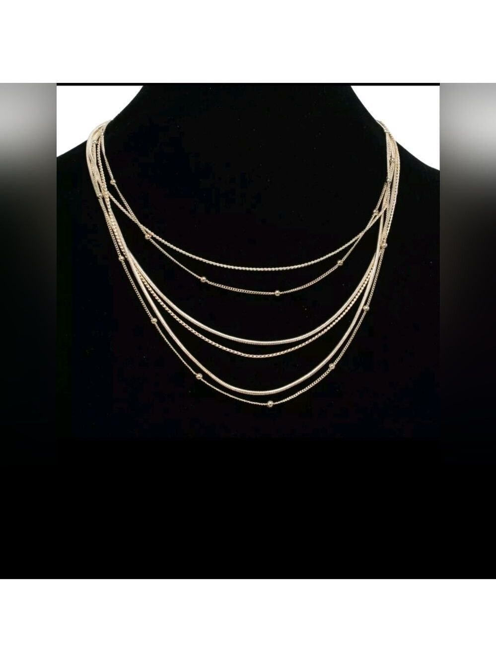 Rose Gold Multi Strand Necklace by Metal NWT 18"